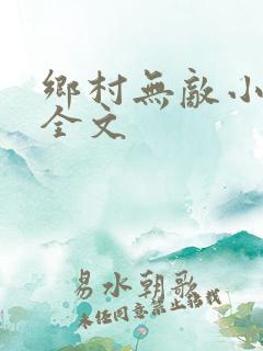 乡村无敌小医仙全文