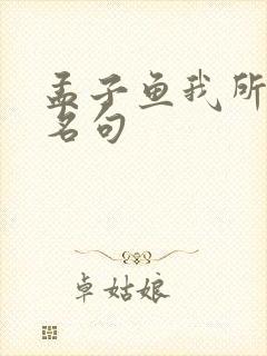 孟子鱼我所欲也名句