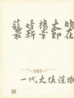 苏晴杨大明小说最新章节在线阅读