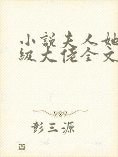 小说夫人她是满级大佬全文阅读