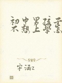 初中男孩子叛逆不想上学怎么办