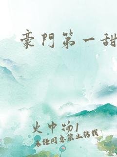 豪门第一甜婚