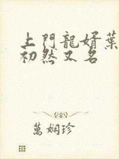 上门龙婿叶辰萧初然又名