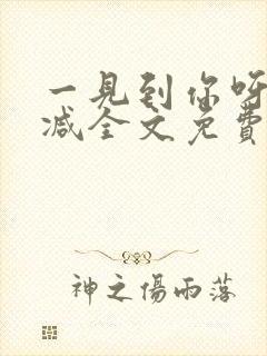 一见到你呀无删减全文免费阅读