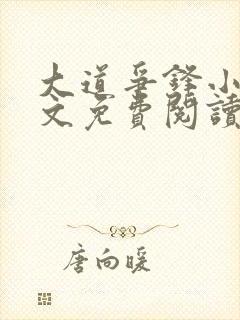 大道争锋小说全文免费阅读无弹窗