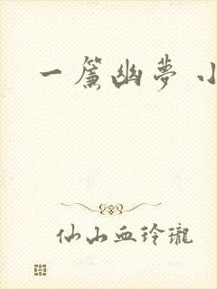 一帘幽梦 小说