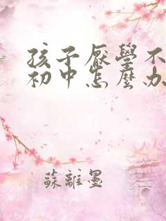孩子厌学不想上初中怎么办