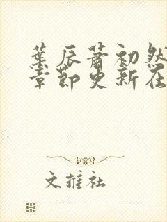 叶辰萧初然最新章节更新在线阅读