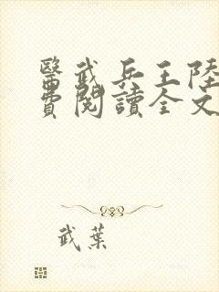 医武兵王陆轩免费阅读全文