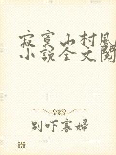 寂寞山村风残阳小说全文阅读