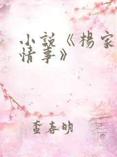 小说《杨家洼的情事》