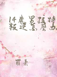 14岁男孩特别叛逆怎么办