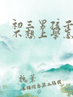 初三男孩子叛逆不想上学怎么办