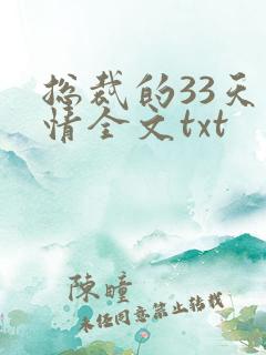 总裁的33天索情全文txt
