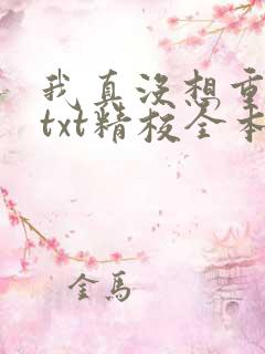 我真没想重生啊txt精校全本