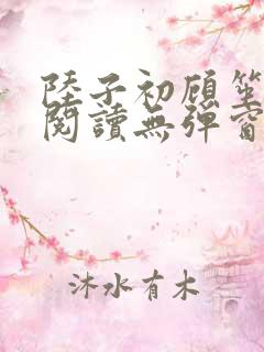 陆子初顾笙免费阅读无弹窗笔趣阁