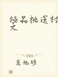 极品桃运村医全文