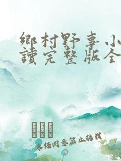 乡村野事小说阅读完整版全文