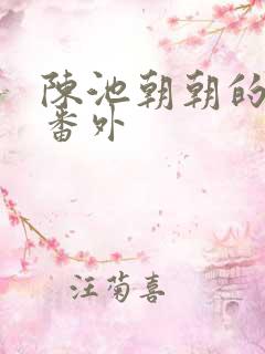 陈池朝朝的小说番外