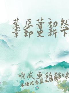 叶辰萧初然最新章节更新下