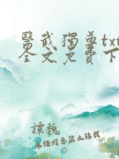 医武独尊txt全文免费下载