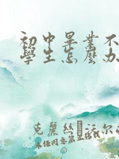 初中毕业不了的学生怎么办