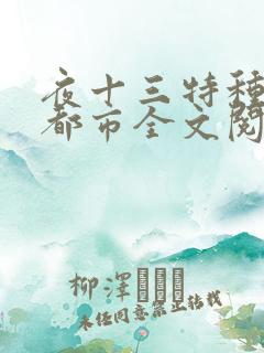 夜十三特种兵在都市全文阅读全文