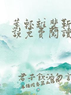叶轻离裴靳墨小说免费阅读无弹窗