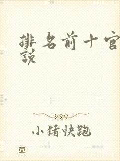 排名前十官场小说