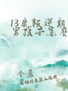 13岁叛逆期的男孩子怎么去引导