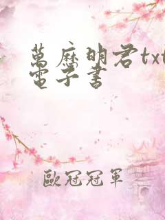 万历明君txt电子书