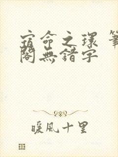 宿命之环 笔趣阁无错字