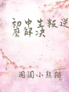 初中生叛逆该怎么解决