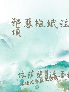 邪恶组织注意事项