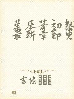 叶辰萧初然正版最新章节更新时间