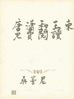 唐潇和王东小说免费阅读