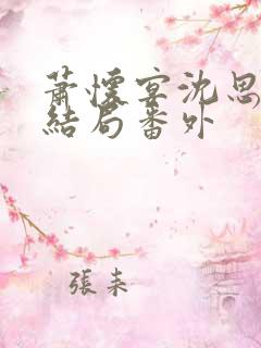 萧怀宴沈思芷大结局番外