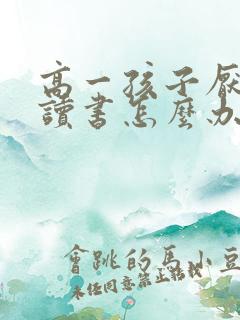 高一孩子厌学想读书怎么办