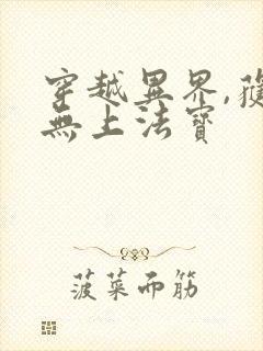 穿越异界,获得无上法宝