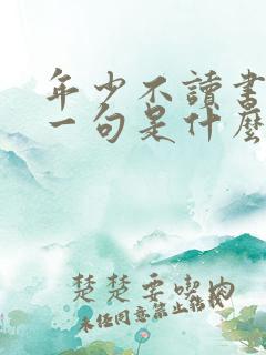年少不读书的下一句是什么