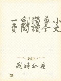 一剑独尊小说免费阅读全文无删减