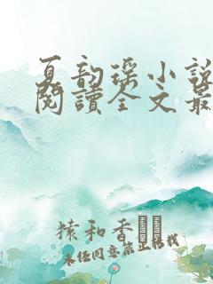 夏韵瑶小说免费阅读全文最新章节