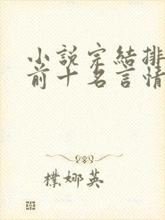 小说完结排行榜前十名言情