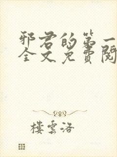 邪君的第一宠妃全文免费阅读