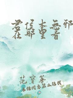 君侯本无邪小说在哪里看