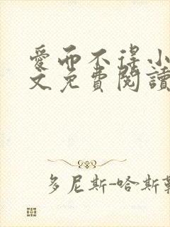 爱而不得小说全文免费阅读