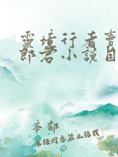 灵境行者卖报小郎君小说目录
