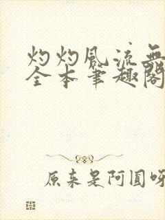 灼灼风流无删减全本笔趣阁