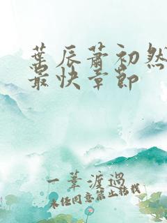 叶辰萧初然最新最快章节
