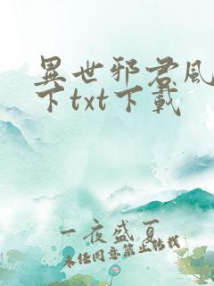 异世邪君风凌天下txt下载
